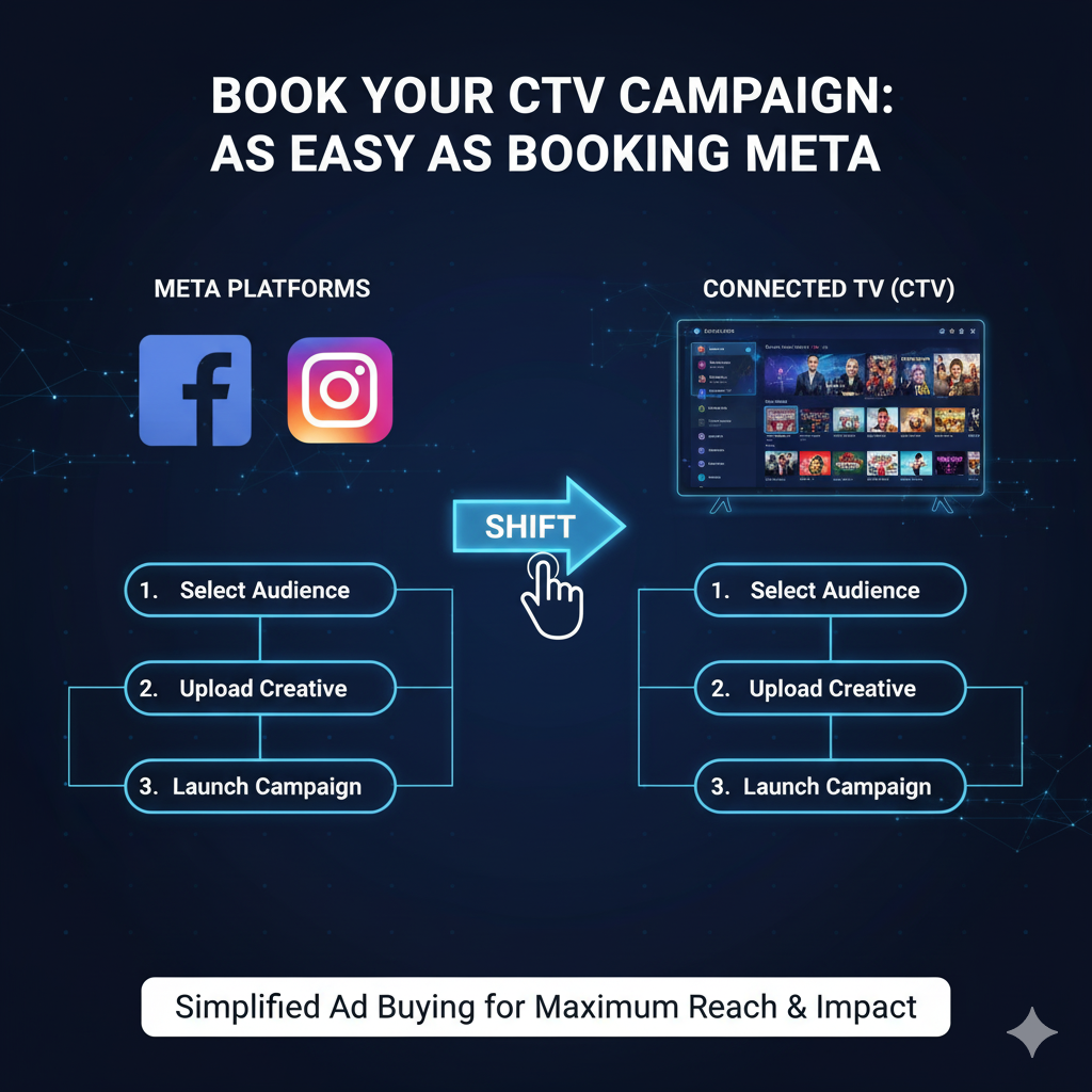 Booking your TV Advertising Campaign is Just as easy as Meta.