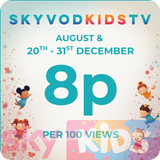 Sky VOD KIDS Video on Demand TV Advertising costs Aug & Dec £0.08p per 100 views