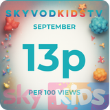 Sky VOD KIDS Video on Demand TV Advertising costs Sept £0.13p per 100 views