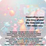 Sky VOD  KIDS Video on Demand TV Advertising costs Jan to July £0.05p per 100 views