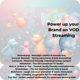 Sky VOD  KIDS Video on Demand TV Advertising costs Jan to July £0.05p per 100 views
