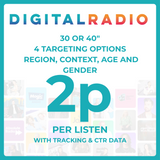 Digital Audio 2 pence per Listen with Tracking and Measurement