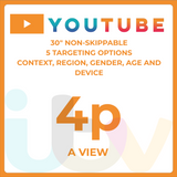 ITV YouTube 4p Per View TV Advertising Costs - 30" Non-Skippable Targeted