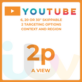 ITV YouTube 2p Per View TV Advertising Costs - 6, 20 or 30" Skippable Non-Targeted