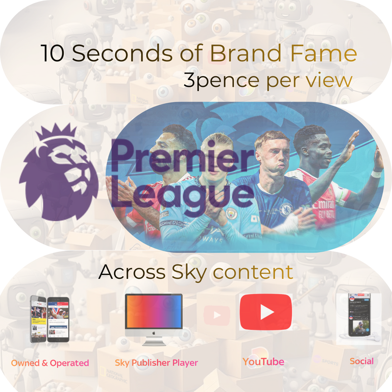 Sky 10 Second UGC Digital Ad Space on Sky Sport Network 3 pence per view