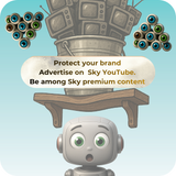 Sky YouTube 10, 15 or 20 Second UGC Non Skippable Advertising 3p a view