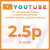Sky YouTube Channel  2.5p Per View TV Advertising Costs 10"-20" Targeted