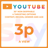 Sky YouTube Channel 3p Per View TV Advertising Costs 30" Targeted